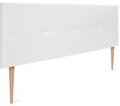 Dhome cabecero de lino natural con botones 145x105cm con patas camas 135/140 - blanco