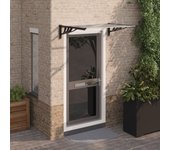 Marquesina para puerta policarbonato negro y transparente 122x90