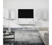 Set de 6 piezas muebles para tv | mueble de salón | mesa de tv madera contrachapada blanco cfw79517
