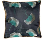 Cojin 45*45 flor de loto verde fondo negro con relleno 400 gr loto