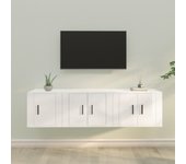 Set de 3 piezas muebles de tv | mueble de salón | mesa de tv madera contrachapada blanco brillo cfw79264