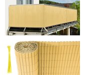 Canisse pvc para el jardín, valla oculta, balcón o terraza doble cara, valla cortaviento para balcón, bambú 140 x 400cm