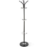 Tienda eurasia - perchero de pie con paraguero, 14 ganchos, 37x182 cm metal y plástico