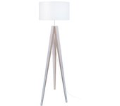Farola tosel idun tela trípode madera blanca d45 x h161 cm