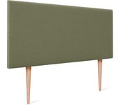 Dhome cabecero de lino natural liso 110x105cm con patas camas 105 - verde