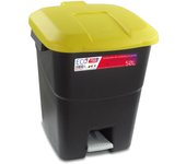 Tayg cubo basura reciclaje 50 litros - papelera cocina para basura reciclaje, cubo basura con pedal y tapa, papelera reciclaje