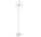 Farola tosel hexaèdre a metal geométrico blanco, blanca d35 x h160 cm