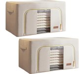 Joybos set de 2 cajas de almacenamiento de ropa, 48 l (24x2), plegable, en material textil