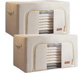 Joybos set de 2 cajas de almacenamiento de ropa, 132 l (66x2), plegable, en material textil
