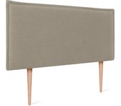 Dhome cabecero de lino natural liso con ribete 105x105cm con patas camas 105 - tierra