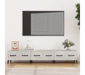Mueble de tv | mueble de salón | mesa de tv madera contrachapada gris hormigón 150x34,5x30 cm cfw64121