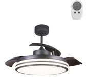 Ventilador de techo led 35w garin moderno negro con aspas plegables ø106,6cm