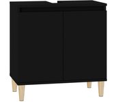 Mueble fregadero negro 58x33x60 cm de madera contrachapada