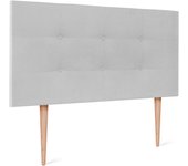 Dhome cabecero de tela aqualine capitoné 105x115cm con patas camas 105 - gris perla