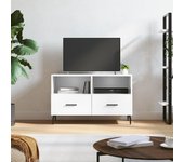 Mueble de tv | mueble de salón | mesa de tv madera contrachapada blanco brillo 80x36x50 cm cfw96186