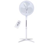 Tienda eurasia - ventilador de pie, mando, 3 velocidades, 45w, 43 x 125 cm, blanco