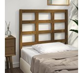 Cabecero de cama，panel de cabecera，decoración de pared madera maciza pino marrón miel 105,5x4x100 cm cfw32423