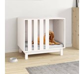 Caseta para perros | perrera madera maciza de pino blanco 70x50x62 cm cfw515445