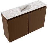 Mondiaz ture-dlux 80cm mueble fondo reducido rust. eden lavabo posición centro glace. 1 orificio.