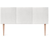 Dhome cabecero de terciopelo liso con tres paneles 145x105cm con patas camas 135/140 - blanco visón