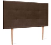 Dhome cabecero de tela aqualine capitoné 110x115cm con patas camas 105 - marrón