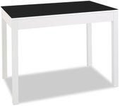 Mesa de cocina fija - alto 92 cm - estructura color blanca - tapa cristal color negra