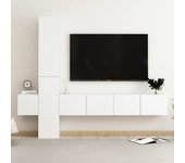 Set de 5 piezas muebles de tv | muebles de salón tv | conjunto salón madera de ingeniería blanco cfw73851
