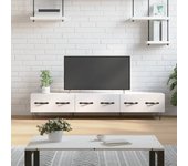 Mueble de tv | mueble de salón | mesa de tv madera de ingeniería blanco brillo 150x36x30 cm cfw52856