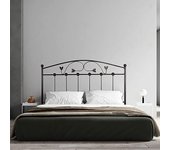 Cabecero de forja manchego, color negro chocolate cabezal para cama de 105 cm, cama juvenil (110 cm x 125 )