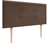 Dhome cabecero de tela aqualine con 2 hileras de botones 110x105cm con patas camas 105 - marrón