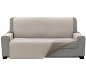 Tienda eurasia - cubre sofa acolchado, reversible, beige y crudo, 4 plazas