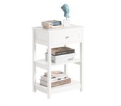 Mesa auxiliar con 1 cajón, consola,mesita de noche para salón comedor, teléfono o lampara blanco fbt46-w sobuy es