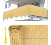 Canisse pvc para el jardín, valla oculta, balcón o terraza doble cara, valla cortaviento para balcón, bambú 160 x 900cm