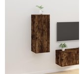 Mueble para tv de pared | mueble de salón | mesa de tv roble ahumado 40x34,5x100 cm cfw13959