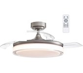 Ventilador techo led con aspas plegables silencioso con motor dc oroel níquel cct regulable ø106cm