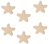6 un. tirador pomo mueble bebé estrella madera lacada beige claro arena 95x92mm