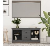 Mueble de tv | mueble de salón | mesa de tv de madera maciza de pino gris 103x36,5x52 cm cfw45419