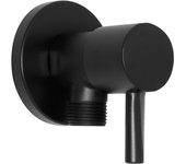 1/2 x 3/8 bsp fregadero moderno del lavabo de válvula de agua de latón con recubrimiento de polvo de cerámica de latón negro