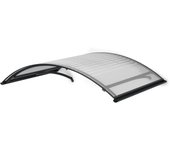 Arctom marquesina para puerta de aluminio antracita ka100 158x90, policarbonato celular