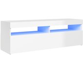 Mueble tv con luces led blancas brillantes 120x35x40 cm