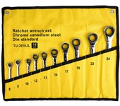 Juego de llaves de trinquete de 10 piezas, llaves de vaso de trinquete de 8-24 mm, herramienta para tuercas