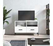 Mueble de tv | mueble de salón | mesa de tv madera contrachapada blanco brillo 80x36x50 cm cfw26154
