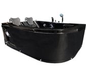 Bañera de hidromasaje negra 170 x 115 cm para 2 personas 15 jets - black tulip