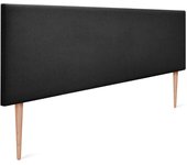 Dhome cabecero de tela aqualine liso 150x105cm con patas camas 150 - negro
