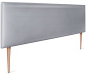 Dhome cabecero de polipiel liso 150x105cm con patas camas 150 - plata