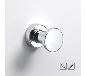 Percha de baño redonda adhesiva 3,5cm architecture cromo brillo - tornilleria y pegamento incluidos