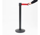 Danieli store | poste separador negro con cinta extensible hasta 5 mt | base cónica y cinta roja 5 mt