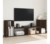 2 piezas muebles de tv | mueble de salón | armario tv madera ingeniería roble marrón 75x30x50 cm cfw26069