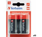 Pilas alcalinas verbatim lr20 1,5 v (10 unidades)
