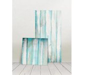 Mural en paneles madera playa vintage - pack 3 paneles: 1000 x 1000 mm, azul